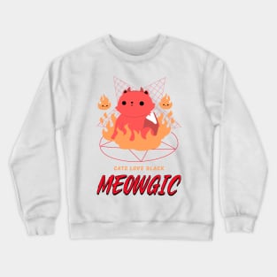 Cats Love Black Meowgic Crewneck Sweatshirt